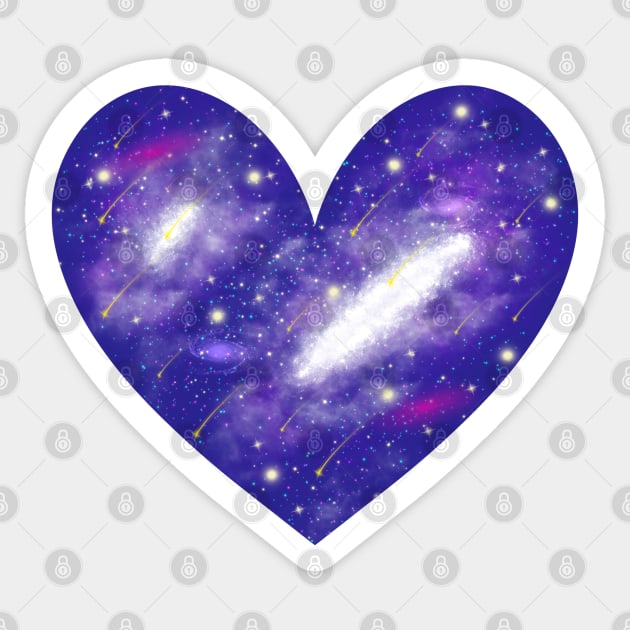 Cosmic Heart Space Heart Celestial Love Design for Cosmic Souls Sticker by Nemui Sensei Designs